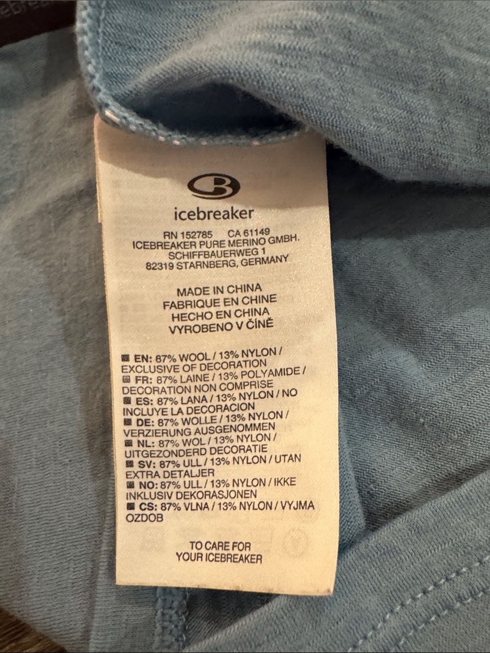 Icebreaker Light Blue Scoop Neck Tee - Picture 4 of 4